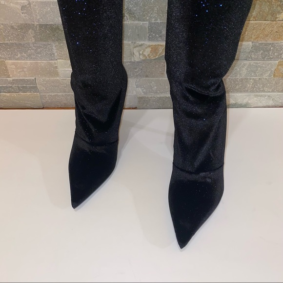 Balmain Amazone Glitter Over-The-Knee Boot - Picture 11 of 13